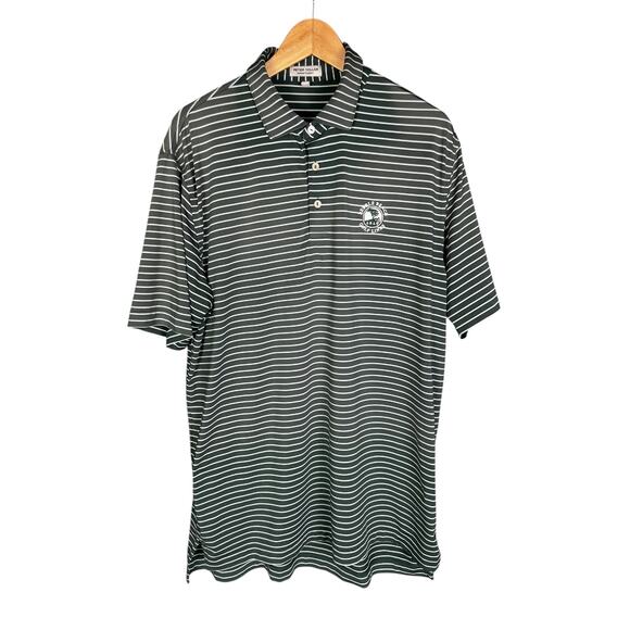 Pebble Beach Golf Links Peter Millar Summer Comfort Golf Polo - Green/White - L - Picture 1 of 7